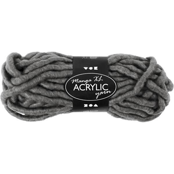 Chunky-Wolle XL (Polyacryl), L 17 m, Größe manga , Grau, 200 g/ 1 Knäuel – Bild 2