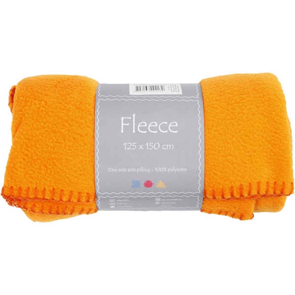 Fleece, L 125 cm, B 150 cm, 200 g, Orange, 1 Stk – Bild 2