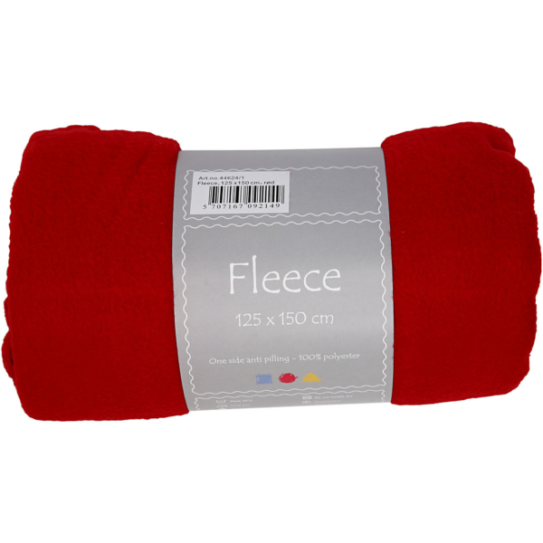 Fleece, L 125 cm, B 150 cm, 200 g, Rot, 1 Stk – Bild 2