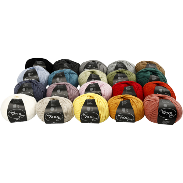 Wolle, L 125 m, Sortierte Farben, 20x100 g/ 1 Pck – Bild 2