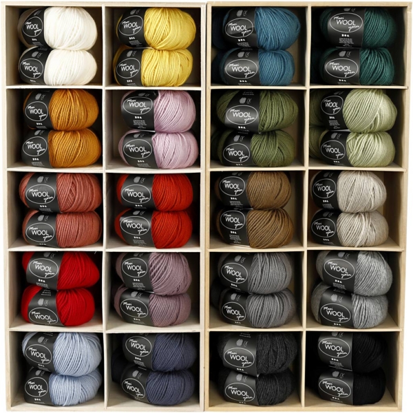 Wolle, L 125 m, Sortierte Farben, 20x10 Knäuel/ 1 Pck