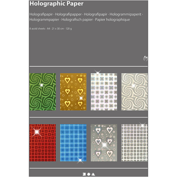 Hologramm-Papier, A4, 210x297 mm, 120 g, 8 Bl. sort./ 1 Pck – Bild 3