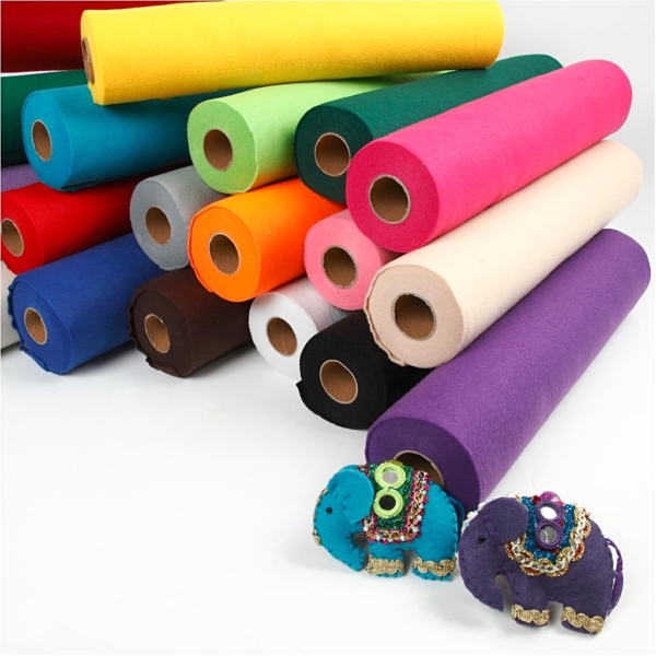 Bastelfilz, B 45 cm, Dicke 1,5 mm, 180-200 g, Sortierte Farben, 20x5 m/ 1 Pck – Bild 2