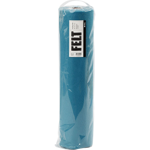 Bastelfilz, B 45 cm, Dicke 1,5 mm, 180-200 g, Türkis, 5 m/ 1 Rolle – Bild 3