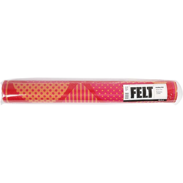 Motiv-Filz, B 45 cm, Dicke 1,5 mm, 180-200 g, Orange, Rot, 1 m/ 1 Rolle – Bild 2