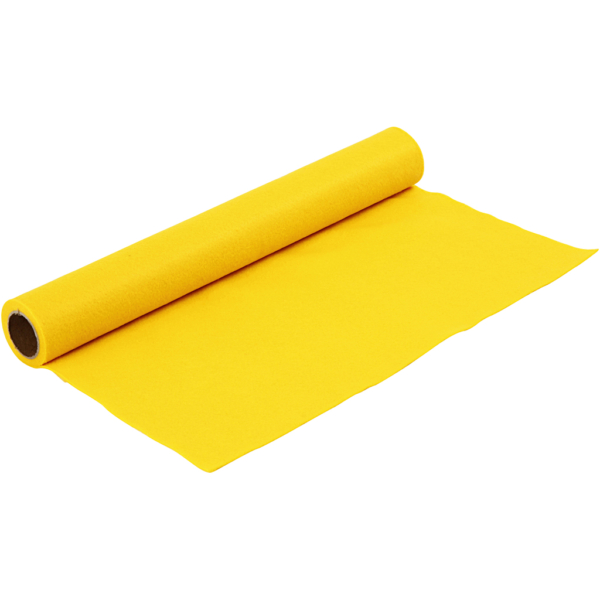 Bastelfilz, B 45 cm, Dicke 1,5 mm, 180-200 g, Gelb, 1 m/ 1 Rolle