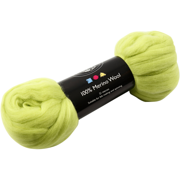Wolle, Dicke 21 my, Lindgrün, 100 g/ 1 Pck – Bild 4