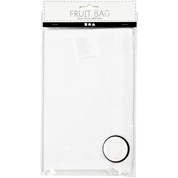 Stofftasche, Größe 21x25 cm, 130 g, Weiß, 1 Stk – Bild 2