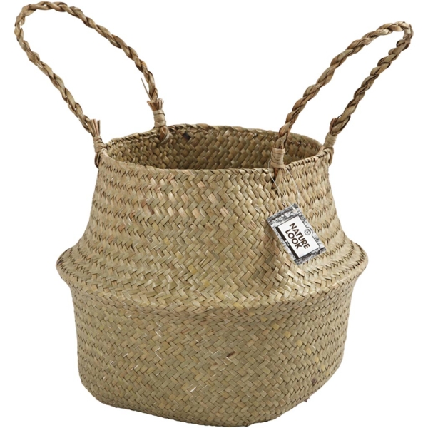 Korb aus Seegras, H 13/24 cm, D 27 cm, 1 Stk – Bild 2