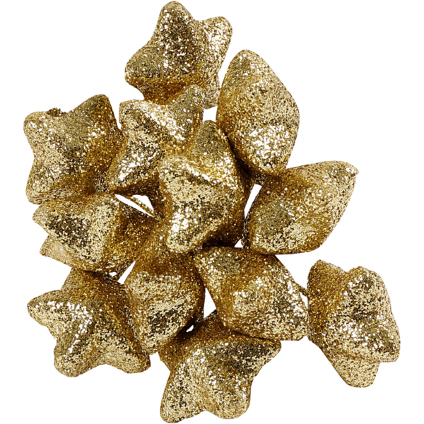 Künstliche Sterne, D 25 mm, Gold, 12 Stk/ 1 Pck – Bild 2