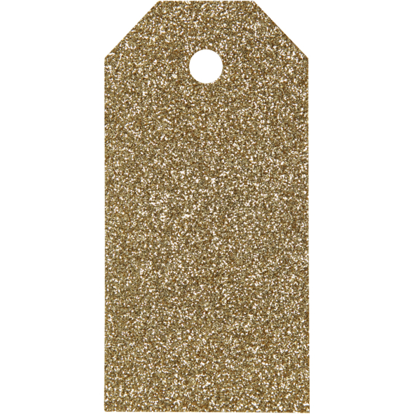 Geschenkanhänger, Größe 5x10 cm, Glitter, 300 g, Gold, 15 Stk/ 1 Pck