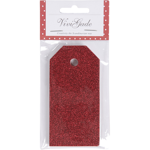 Geschenkanhänger, Größe 5x10 cm, 300 g, Rot, 15 Stk/ 1 Pck – Bild 2