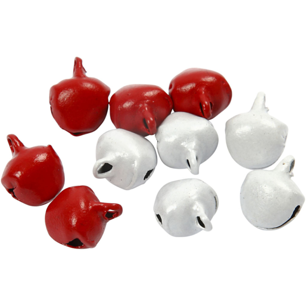 Glöckchen, D 8 mm, Rot/Weiß, 50 Stk/ 1 Pck – Bild 2