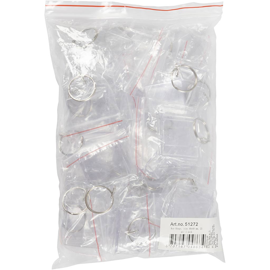 Key Rings, size 40x40 mm, 25 pc/ 1 pack