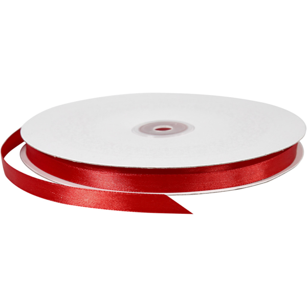 Satinband, B 10 mm, Rot, 100 m/ 1 Rolle – Bild 2