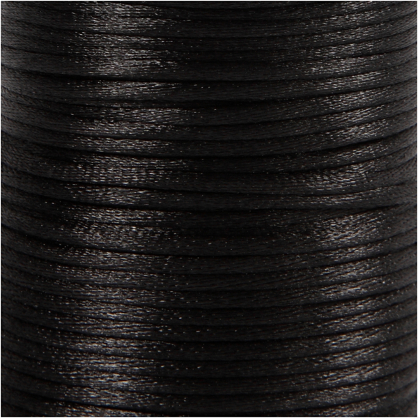 Satinband, Dicke 2 mm, Schwarz, 50 m/ 1 Rolle – Bild 3