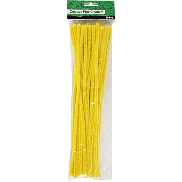 Pfeifenreiniger, L 30 cm, Dicke 6 mm, Gelb, 50 Stk/ 1 Pck – Bild 2