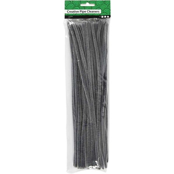 Pfeifenreiniger, L 30 cm, Dicke 6 mm, Grau, 50 Stk/ 1 Pck – Bild 2