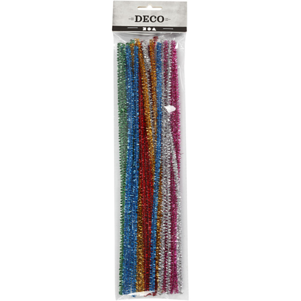 Pfeifenreiniger, L 30 cm, Dicke 6 mm, Glitter, Kräftige Farben, 24 Stk/ 1 Pck – Bild 3