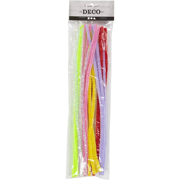 Pfeifenreiniger, L 30 cm, Dicke 6 mm, Frühlingsfarben, 24 Stk/ 1 Pck – Bild 2