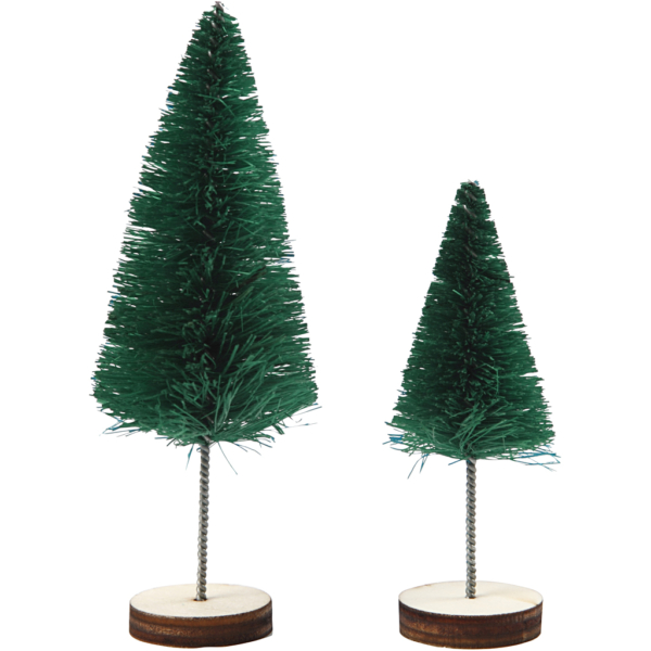 Weihnachtsbäume, H 40+60 mm, Grün, 5 Stk/ 1 Pck – Bild 2