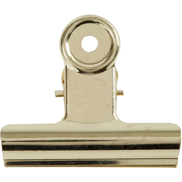 Bulldog-Klammer aus Messing, B 7,5 cm, Messing, 6 Stk/ 1 Pck – Bild 2