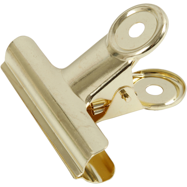 Bulldog-Klammer aus Messing, B 7,5 cm, Messing, 6 Stk/ 1 Pck – Bild 3