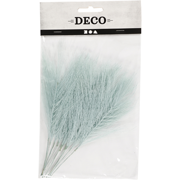 Künstliche Federn, L 15 cm, B 8 cm, Hellblau, 10 Stk/ 1 Pck – Bild 2