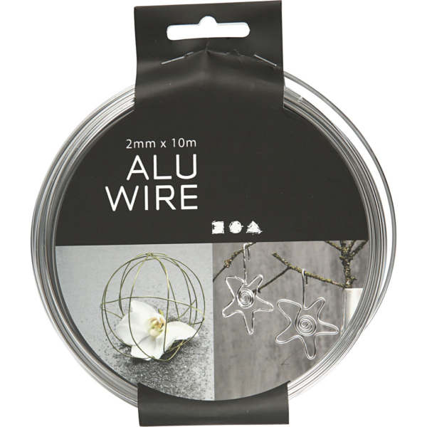 Aluminiumdraht, rund, Dicke 2 mm, Silber, 10 m/ 1 Rolle – Bild 2