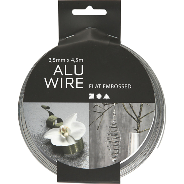 Aluminiumdraht, flach, B 3,5 mm, Dicke 0,5 mm, Silber, 4,5 m/ 1 Rolle – Bild 2