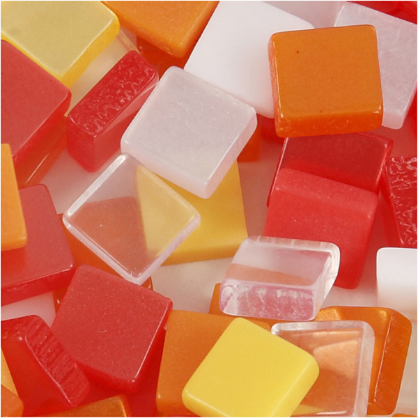 Mini-Mosaik, Größe 5x5 mm, Dicke 2 mm, Harmonie in Rot-Orange, 25 g/ 1 Pck – Bild 3
