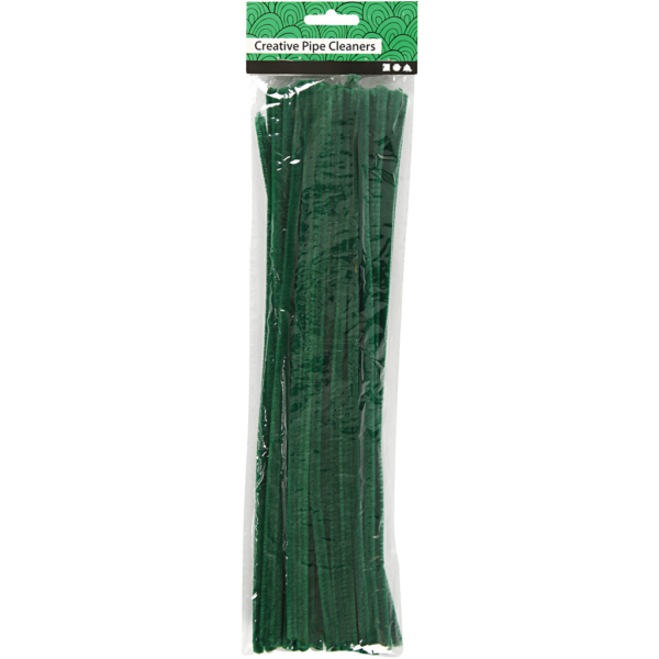 Pfeifenreiniger, L 30 cm, Dicke 6 mm, Dunkelgrün, 50 Stk/ 1 Pck – Bild 2