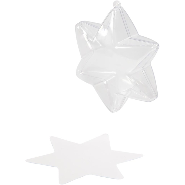 Stern-Anhänger, H 10 cm, Transparent, 5 Stk/ 1 Pck – Bild 2