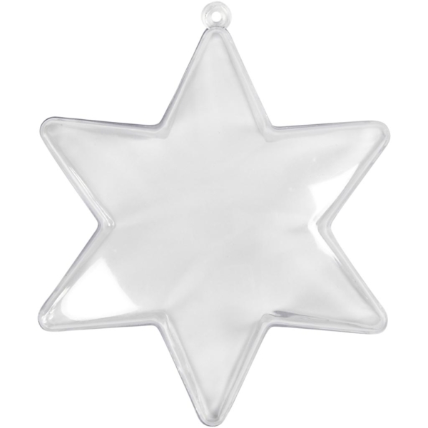 Stern-Anhänger, H 10 cm, Transparent, 5 Stk/ 1 Pck – Bild 3
