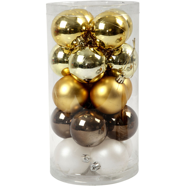 Weihnachtsbaumkugeln, D 6 cm, Golden, 20 Stk/ 1 Pck – Bild 2