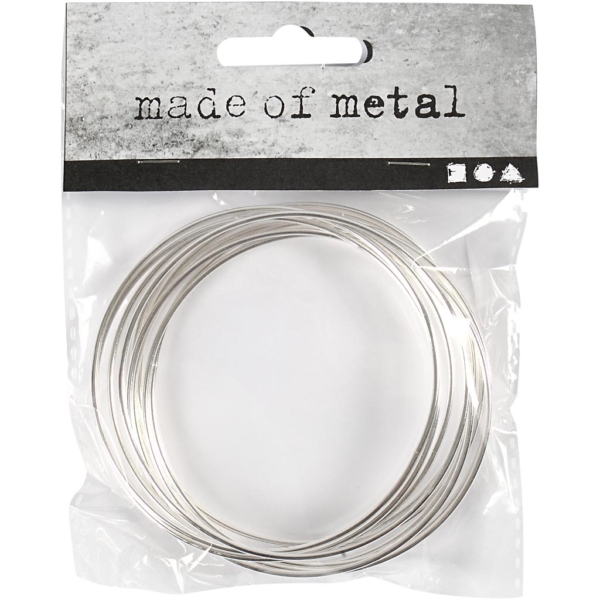 Ring aus Metalldraht, D 7 cm, Dicke 1,5 mm, Silber, 10 Stk/ 1 Pck – Bild 2