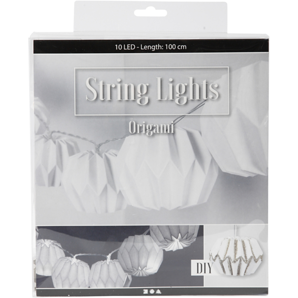LED-Lichterkette mit Lampions, Runde Lampions, H 55 mm, L 100 cm, D 75 mm, Weiß, 1 Stk – Bild 2