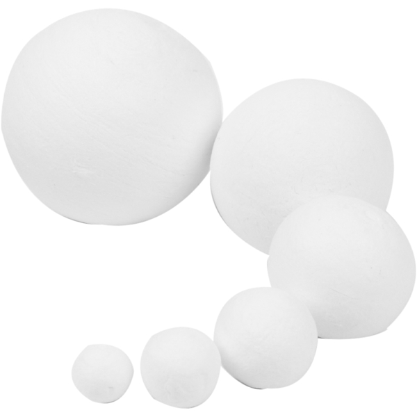 Kugel, D 12+15+20+30+40+50 mm, Weiß, 240 Stk/ 1 Pck – Bild 2