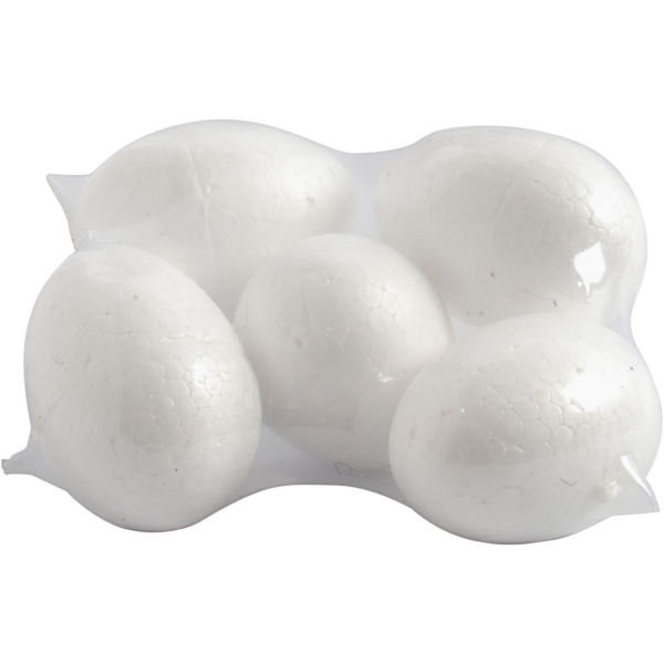 Styropor-Eier, H 6 cm, Weiß, 5 Stk/ 1 Pck – Bild 2