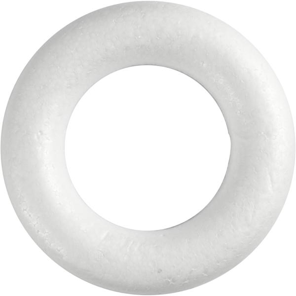 Styroporring, flach, Größe 20 cm, Dicke 25 mm, Weiß, 1 Stk – Bild 2