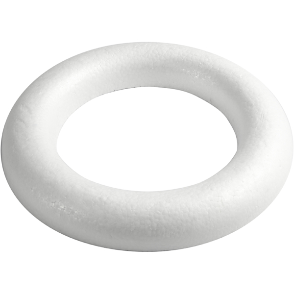Styroporring, flach, Größe 35 cm, Dicke 46 mm, Weiß, 1 Stk