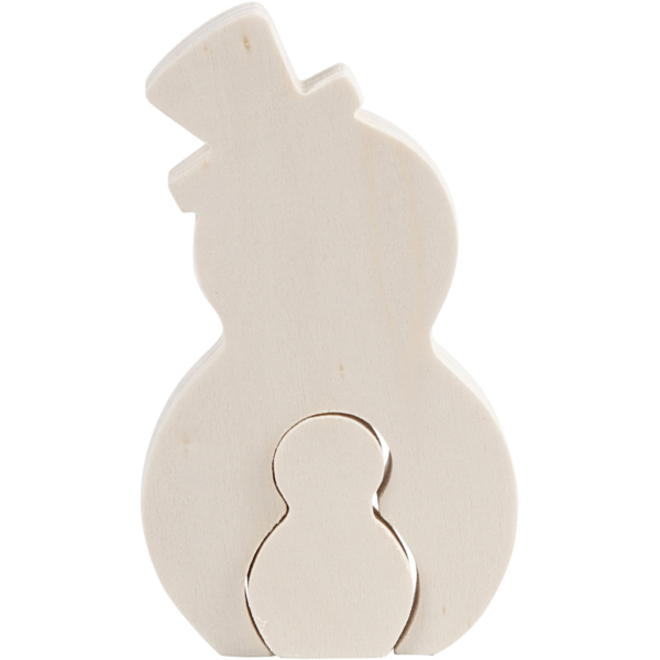 2in1 - Holzfigur, Schneemänner, H 4,5+11,5 cm, T 1,2 cm, B 3+6,5 cm, 1 Set – Bild 4