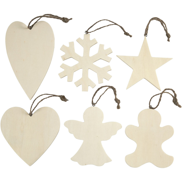 Weihnachtsaufhänger, Größe 9-11 cm, Dicke 4 mm, 6 Stk/ 1 Pck