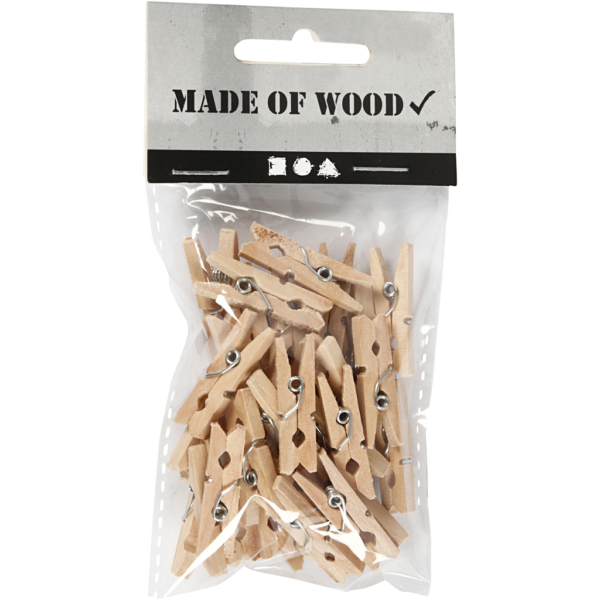Holzklammern, L 30 mm, B 3 mm, 30 Stk/ 1 Pck – Bild 2