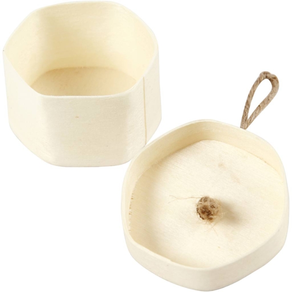 Holzspan-Dose, H 3 cm, D 4,5 cm, 3 Stk/ 1 Pck – Bild 3