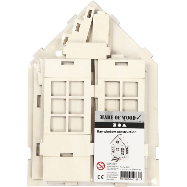 Haus-Bausatz, H 24 cm, T 6(12,5) cm, B 19 cm, 1 Stk – Bild 3