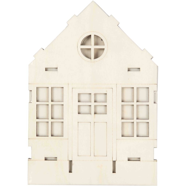 Haus-Bausatz, H 24 cm, T 6(12,5) cm, B 19 cm, 1 Stk – Bild 4