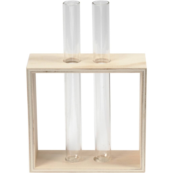 Reagenzgläser im Holzständer, H 10+15 cm, T 4 cm, B 10,5 cm, 1 Stk – Bild 2