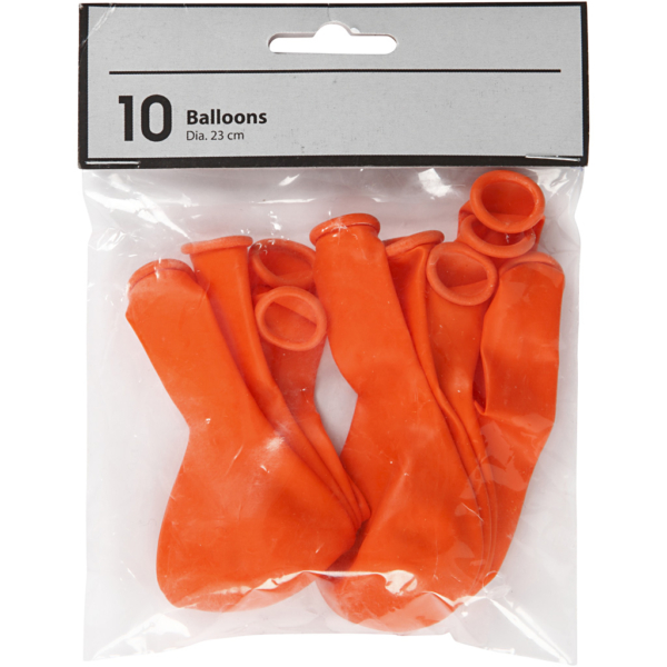 Ballons, rund, D 23 cm, Orange, 10 Stk/ 1 Pck – Bild 2