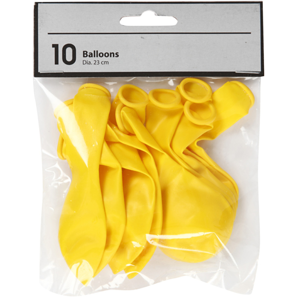 Ballons, rund, D 23 cm, Gelb, 10 Stk/ 1 Pck – Bild 2